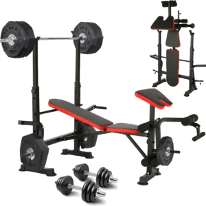Weight-Lifting Bench w/Squat Rack, Bench Press, Barbell Rack