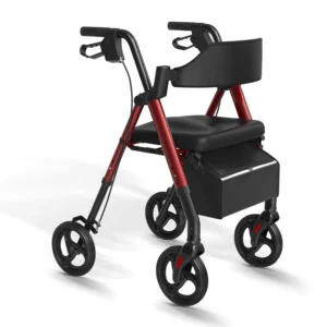 Foldable Wheeled Walker w/Durable Aluminum & 8" Wheels