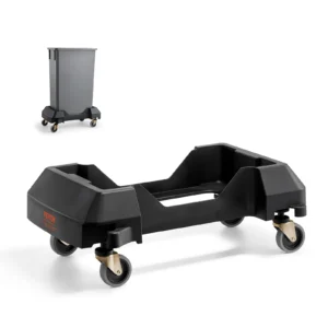 Plastic Trash Can Dolly with 4 Lockable Wheels